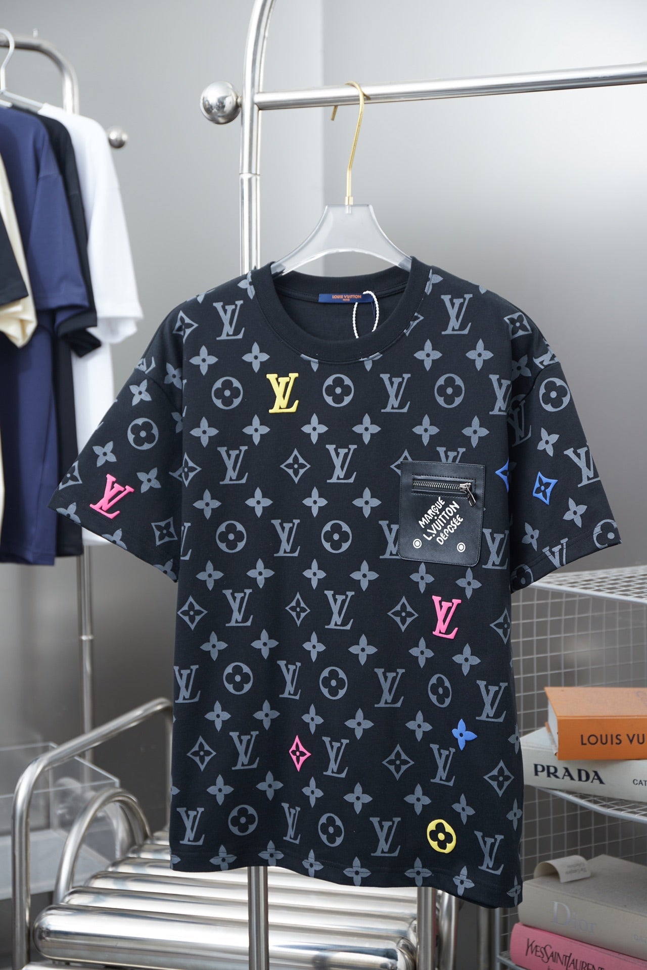 250513 New full-bottom printed veneered zipper T-shirt