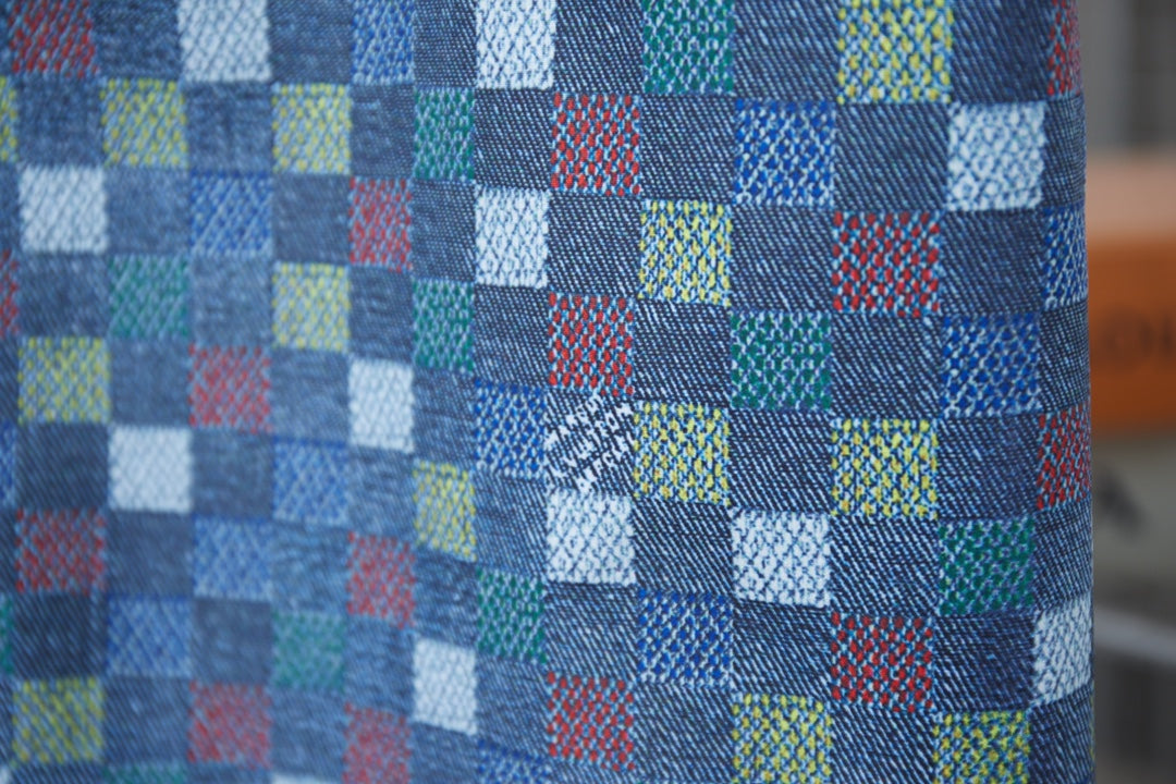 250520 New high-quality checkered Mosaic denim shirt