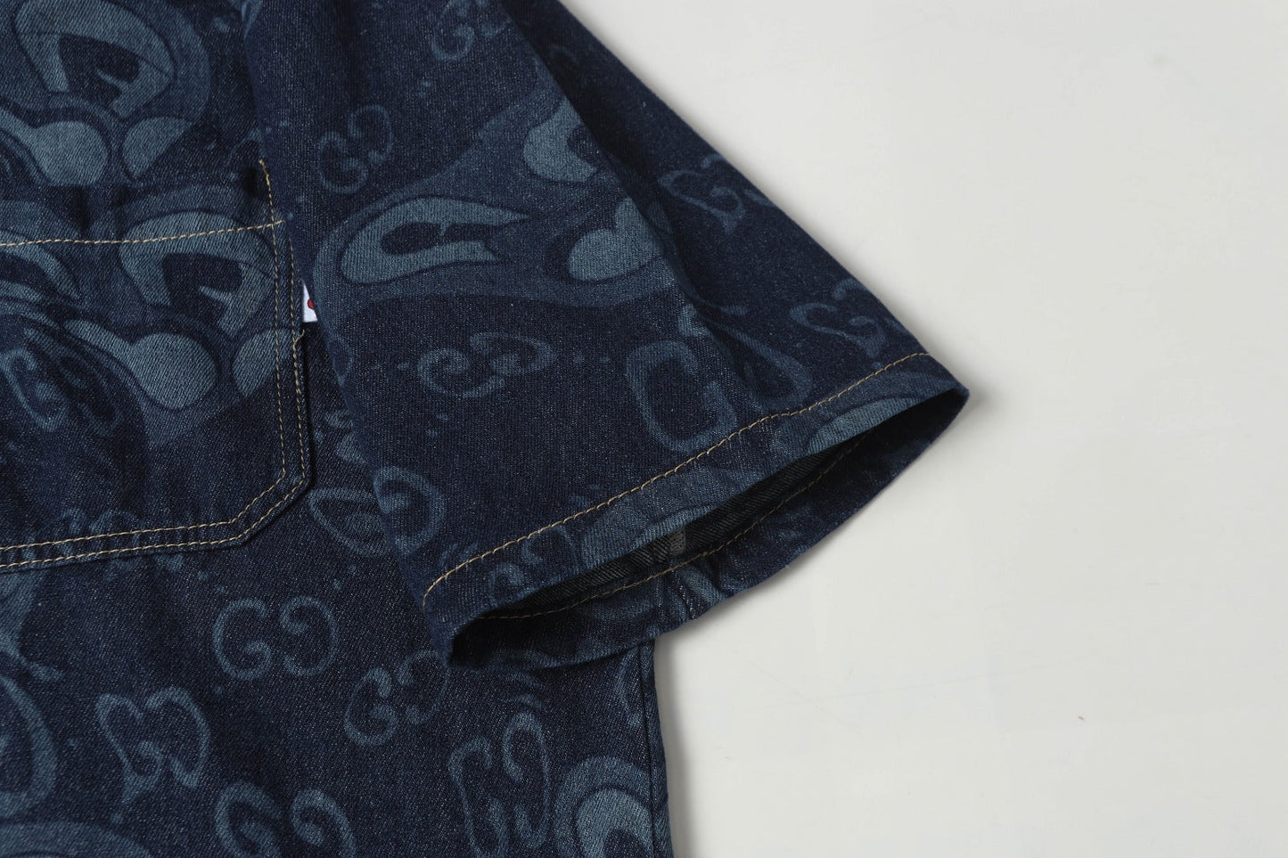 250520 New heart-shaped jacquard denim shirt