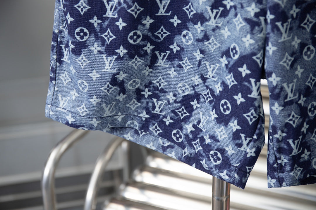 250520 New heavy industry jacquard denim shorts