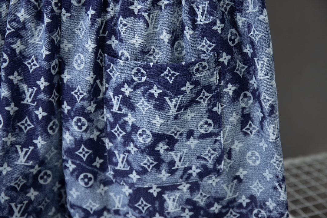 250520 New heavy industry jacquard denim shorts
