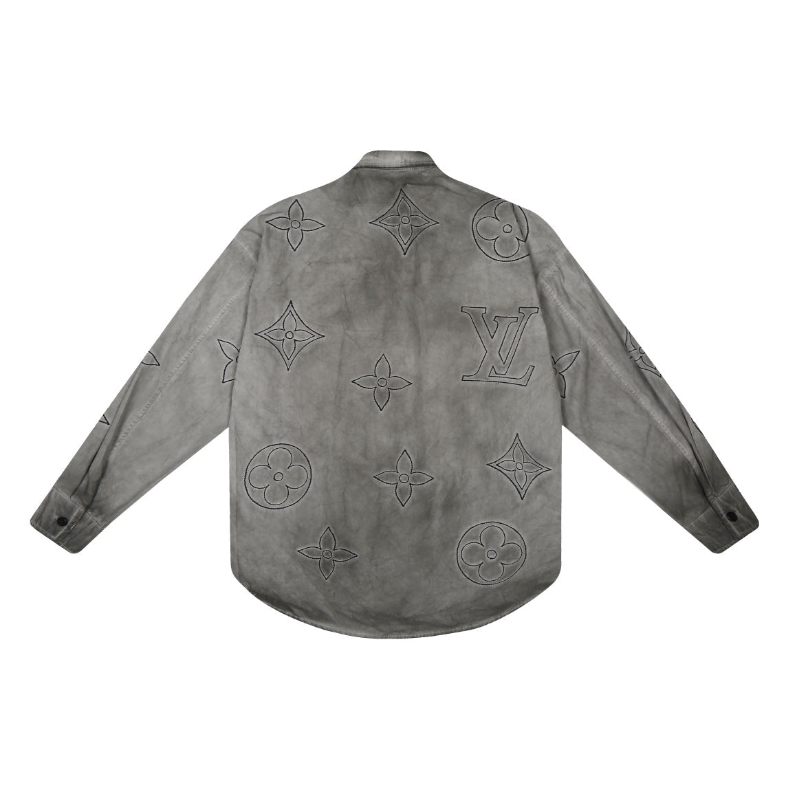 250520 New flower-position heavy industry color-blocking encrypted satin shirt