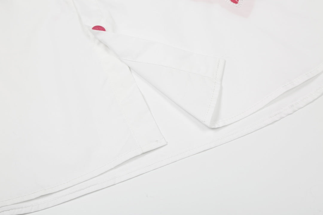 250520 New flower-cut patterned color-blocking encrypted satin shirt