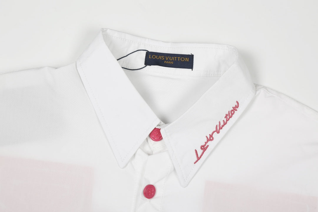 250520 New flower-cut patterned color-blocking encrypted satin shirt