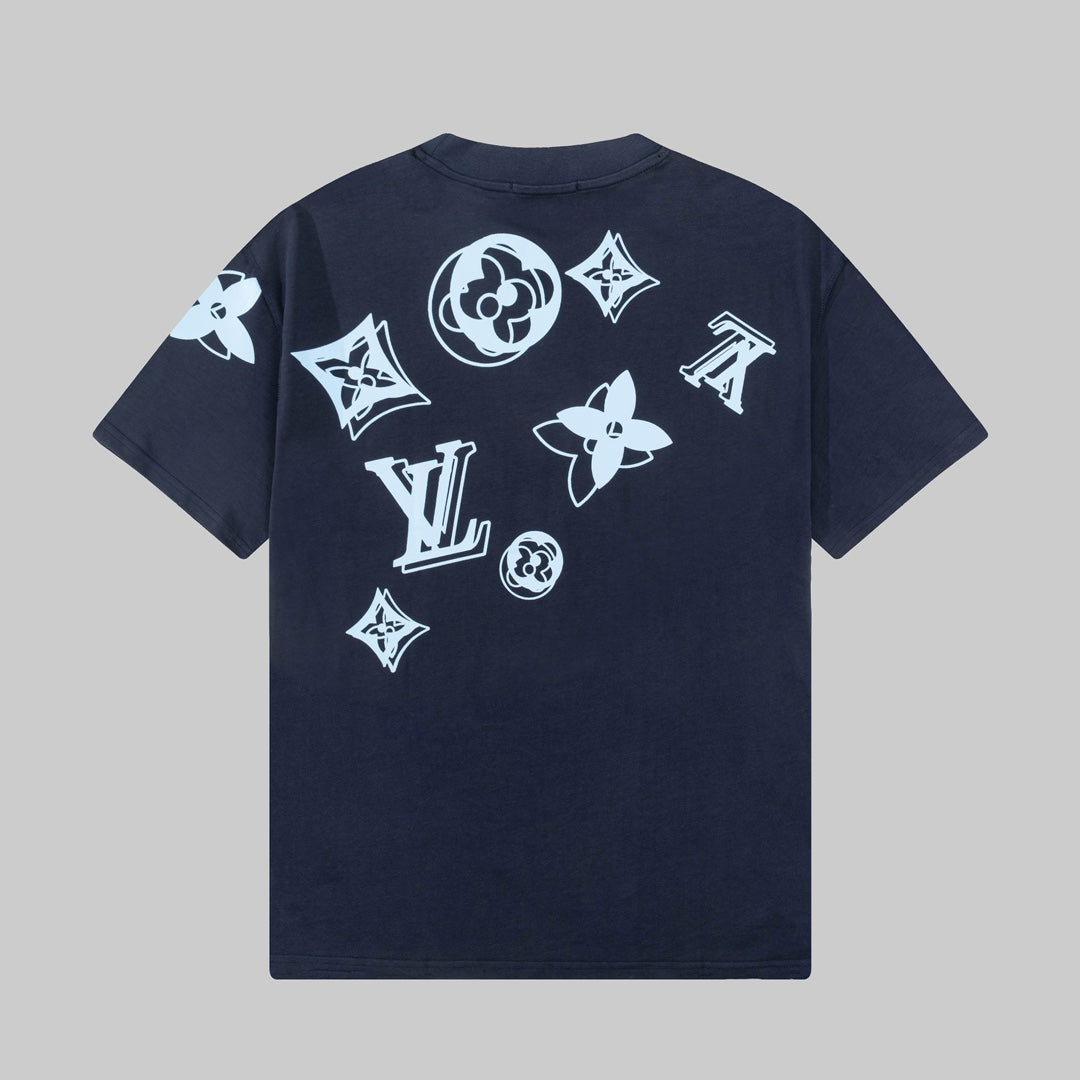 250520 New high-quality full-print patterned back printed T-shirt