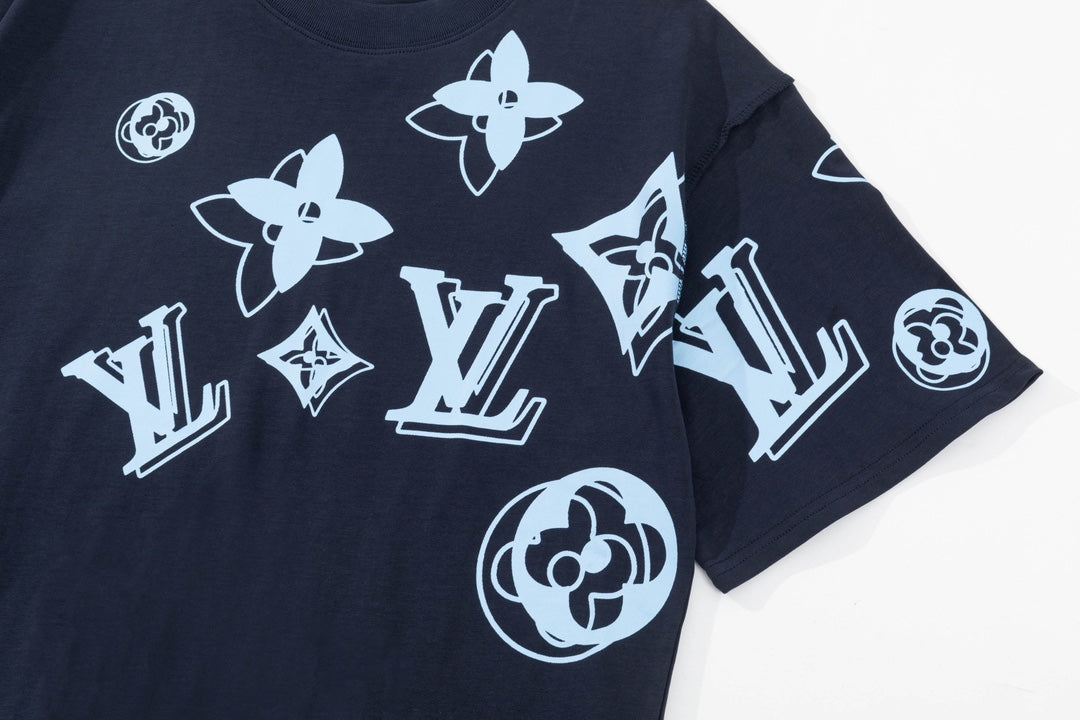 250520 New high-quality full-print patterned back printed T-shirt