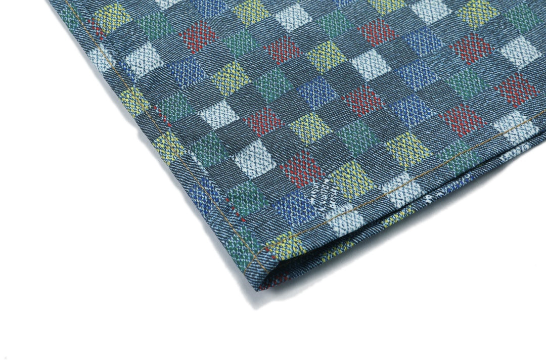 250520 New Mosaic color checkered jacquard T-shirt