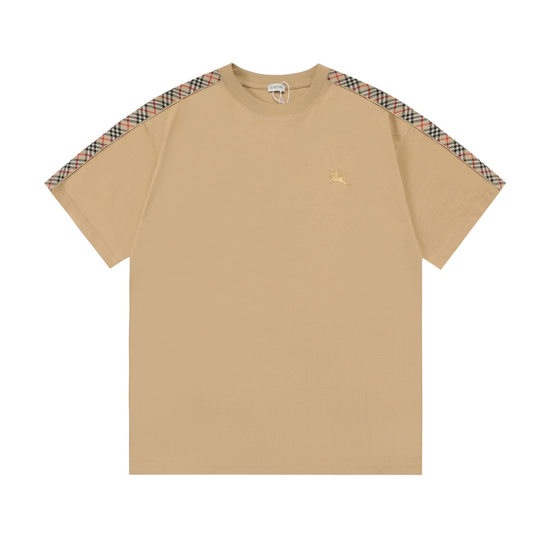 250520 New high-quality webbing patchwork T-shirt