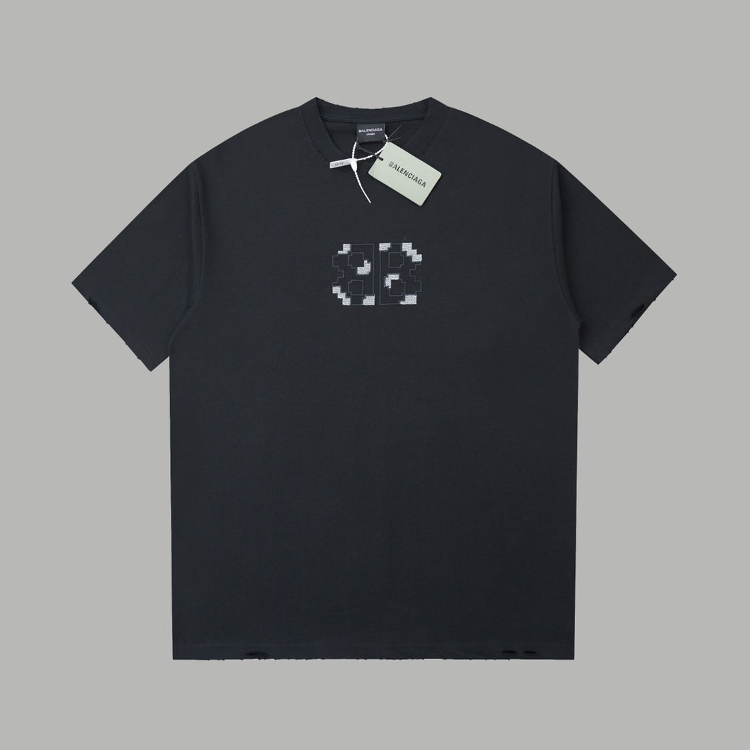 250520 New embroidered color-blocking process T-shirt