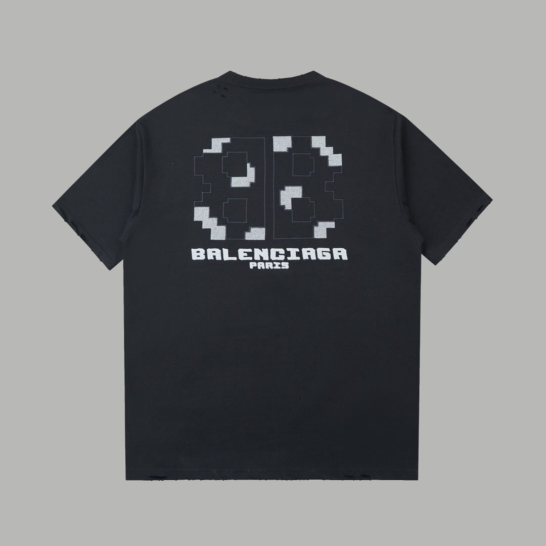 250520 New embroidered color-blocking process T-shirt