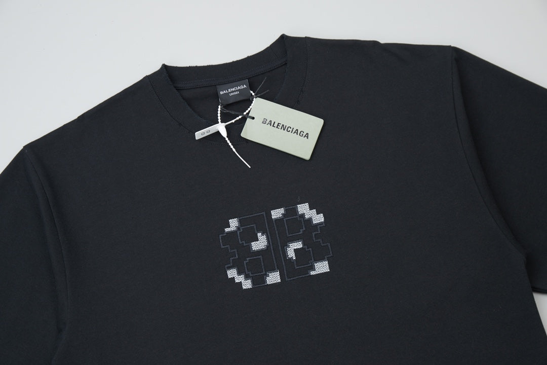 250520 New embroidered color-blocking process T-shirt