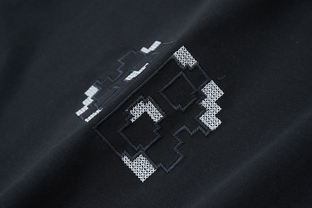 250520 New embroidered color-blocking process T-shirt