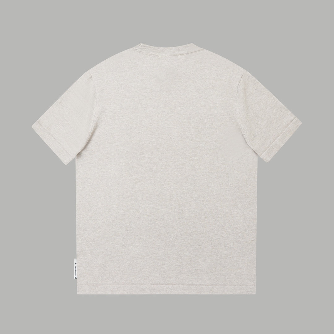 250527 New jacquard knitted letter T-shirt