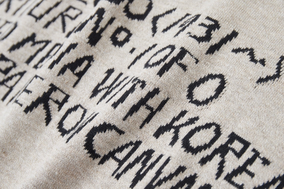 250527 New jacquard knitted letter T-shirt