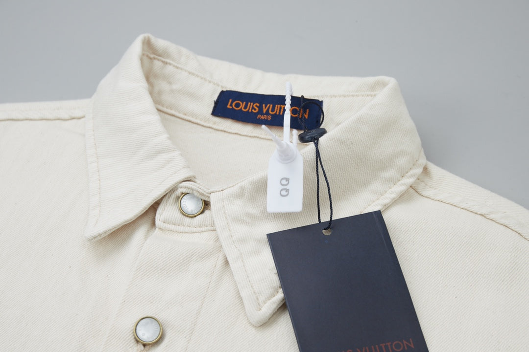 250527 New back flocking Earth denim waistcoat shirt