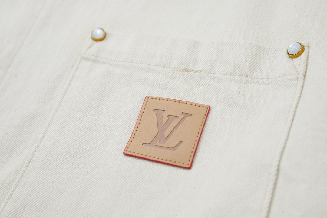 250527 New back flocking Earth denim waistcoat shirt