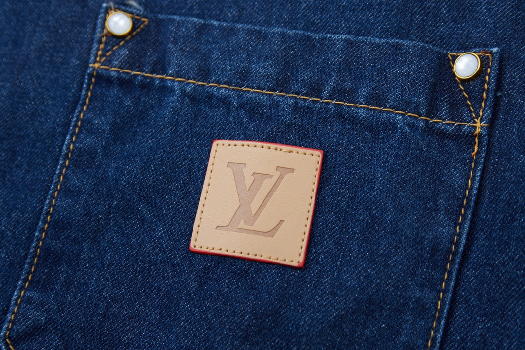 250527 New back flocking Earth denim waistcoat shirt