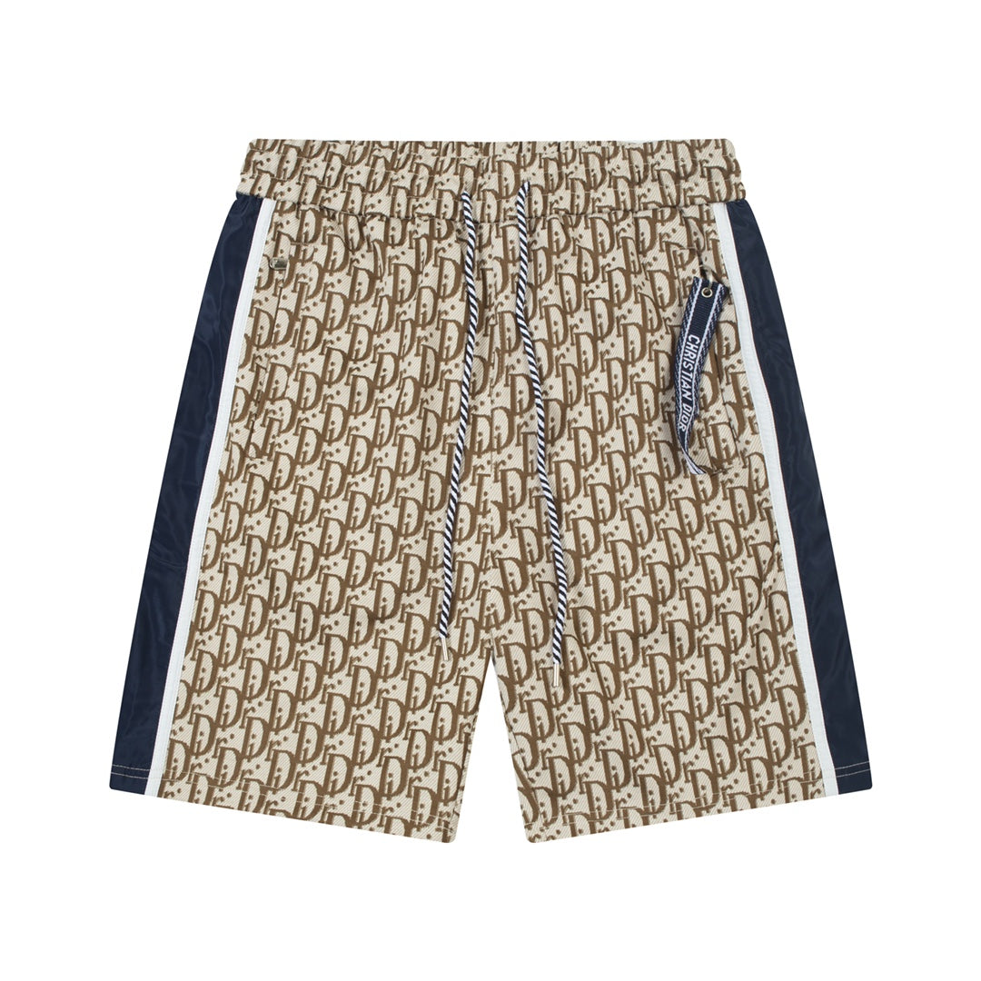 250527 New full-flowered side-stitched webbing shorts