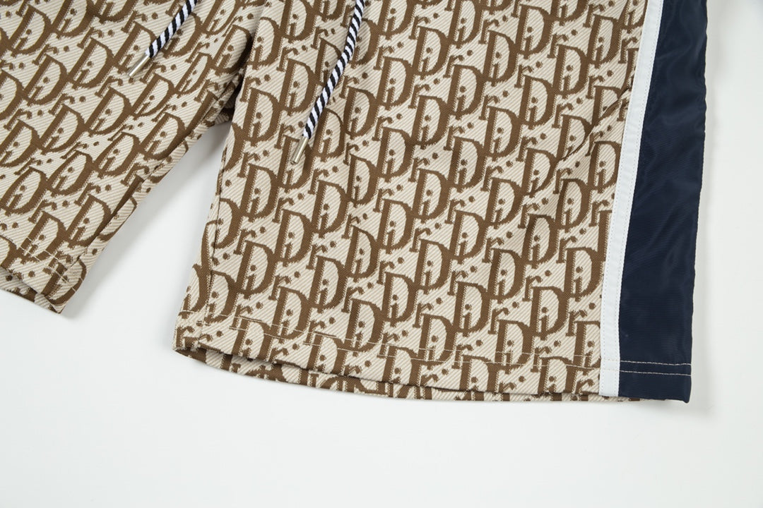 250527 New full-flowered side-stitched webbing shorts