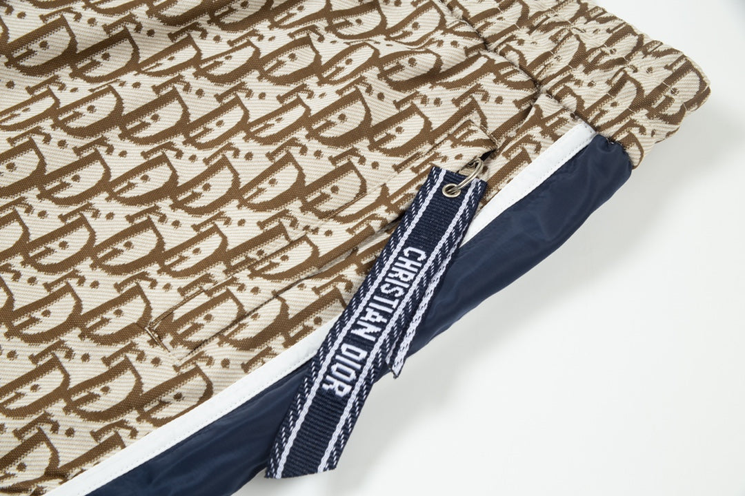 250527 New full-flowered side-stitched webbing shorts