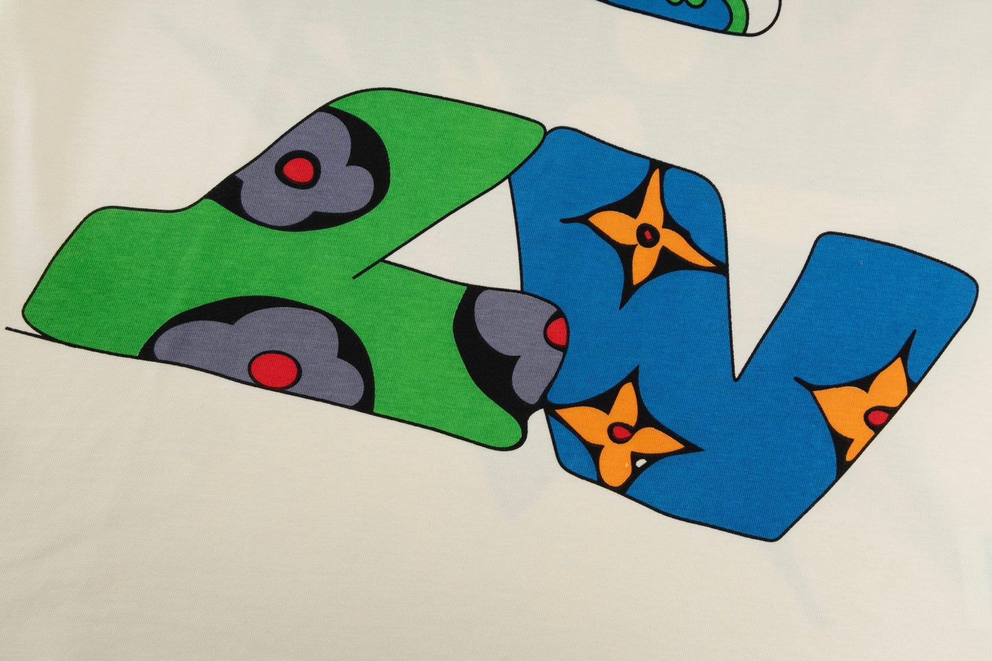 250604 New front and rear printed locomotive flame graffiti T-shirt