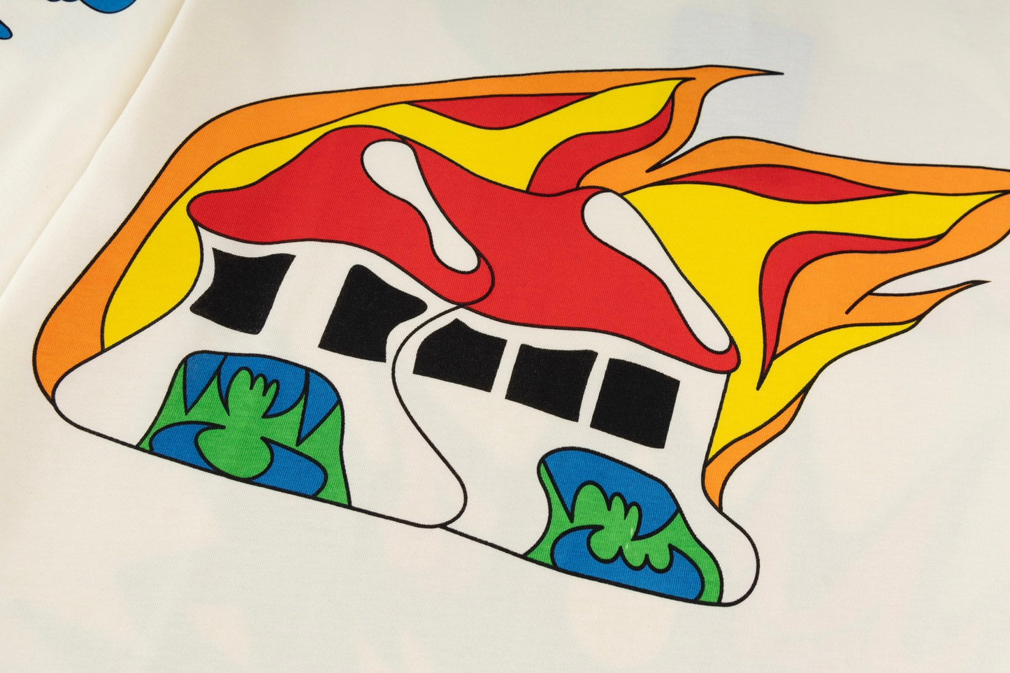 250604 New front and rear printed locomotive flame graffiti T-shirt