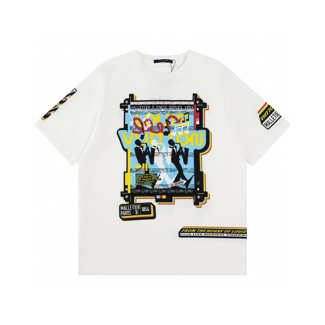 250604 New front and back musician direct print graffiti T-shirt