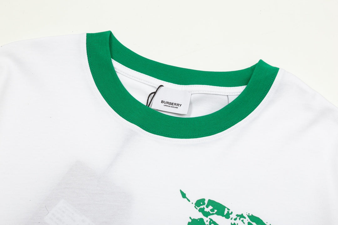 250604 New high-quality spliced collar warhorse T-shirt