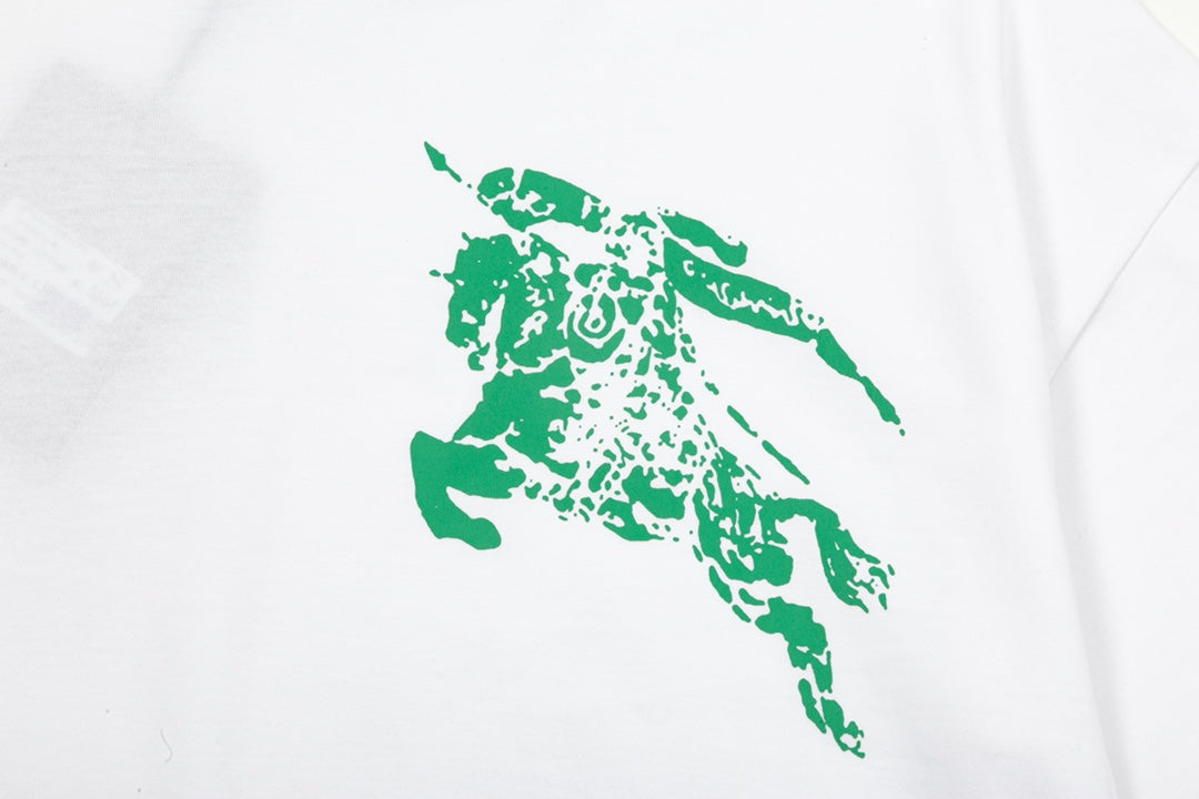 250604 New high-quality spliced collar warhorse T-shirt
