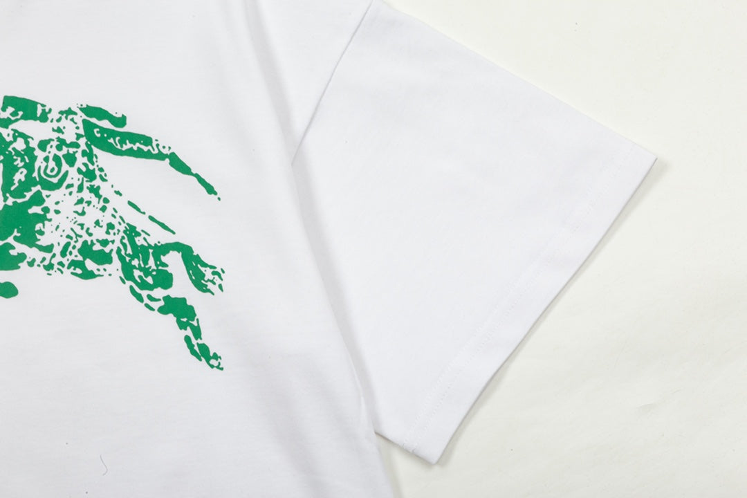 250604 New high-quality spliced collar warhorse T-shirt