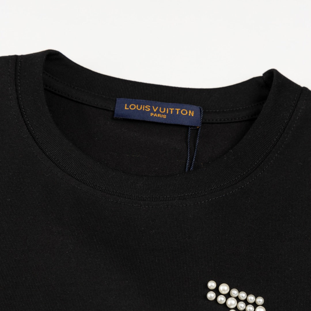 250604 New heavy-duty large-area pearl T-shirt