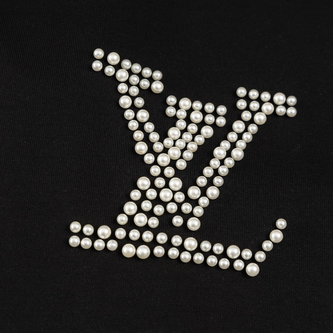 250604 New heavy-duty large-area pearl T-shirt