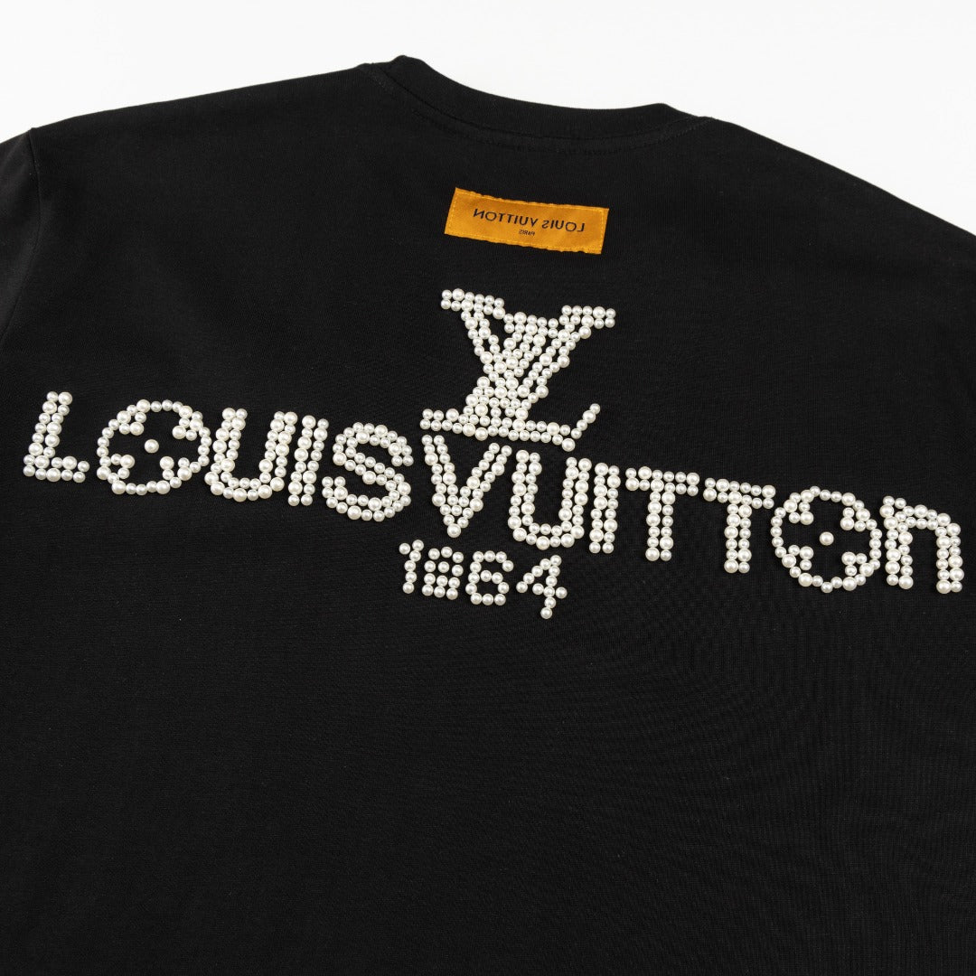250604 New heavy-duty large-area pearl T-shirt