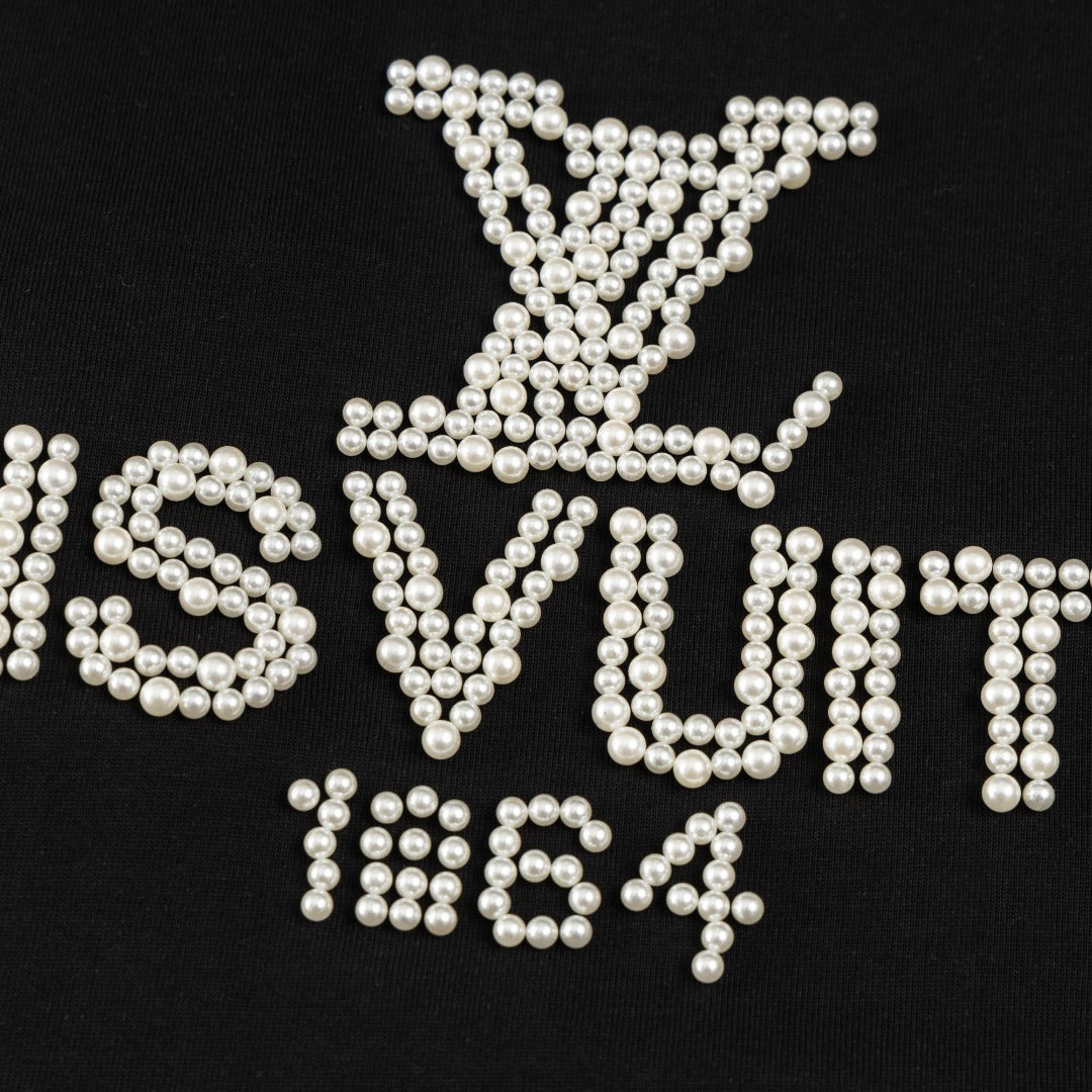 250604 New heavy-duty large-area pearl T-shirt