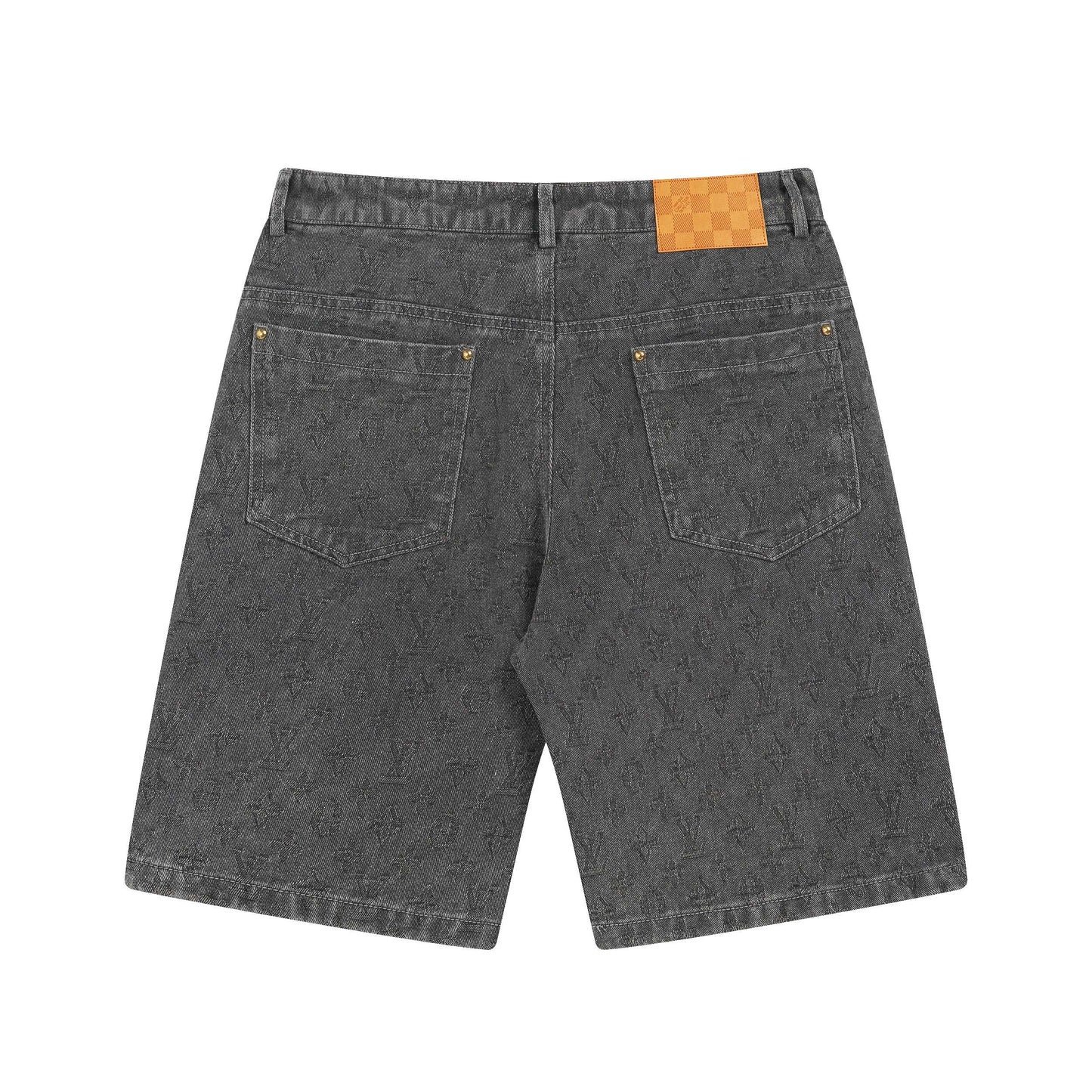250604 New dark-patterned full-print jacquard denim shorts