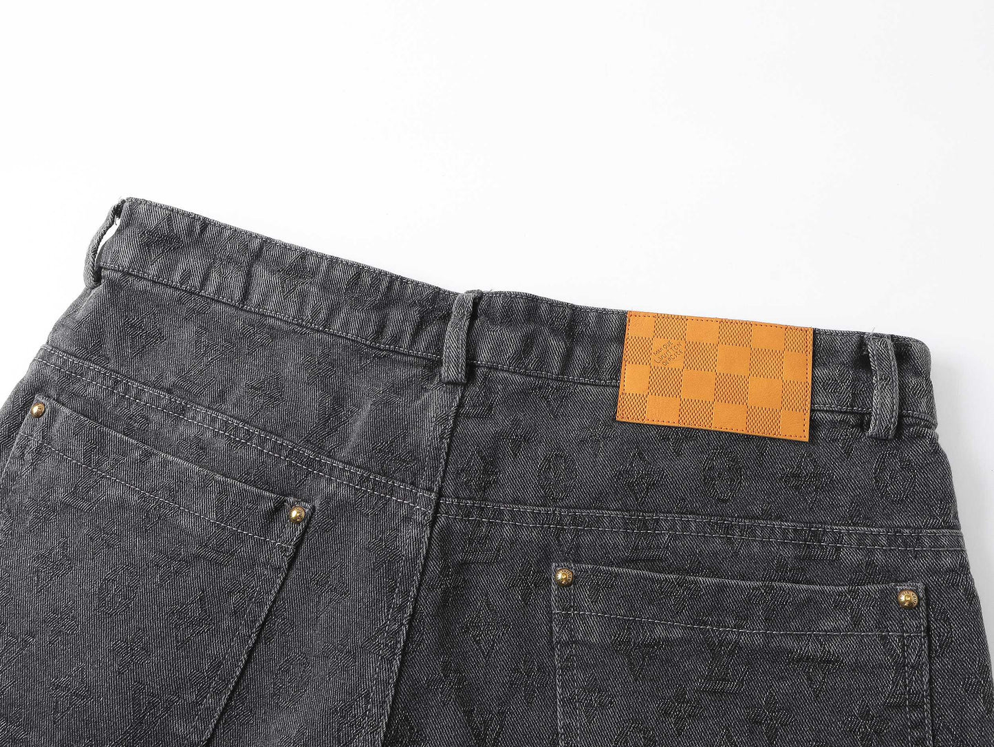 250604 New dark-patterned full-print jacquard denim shorts