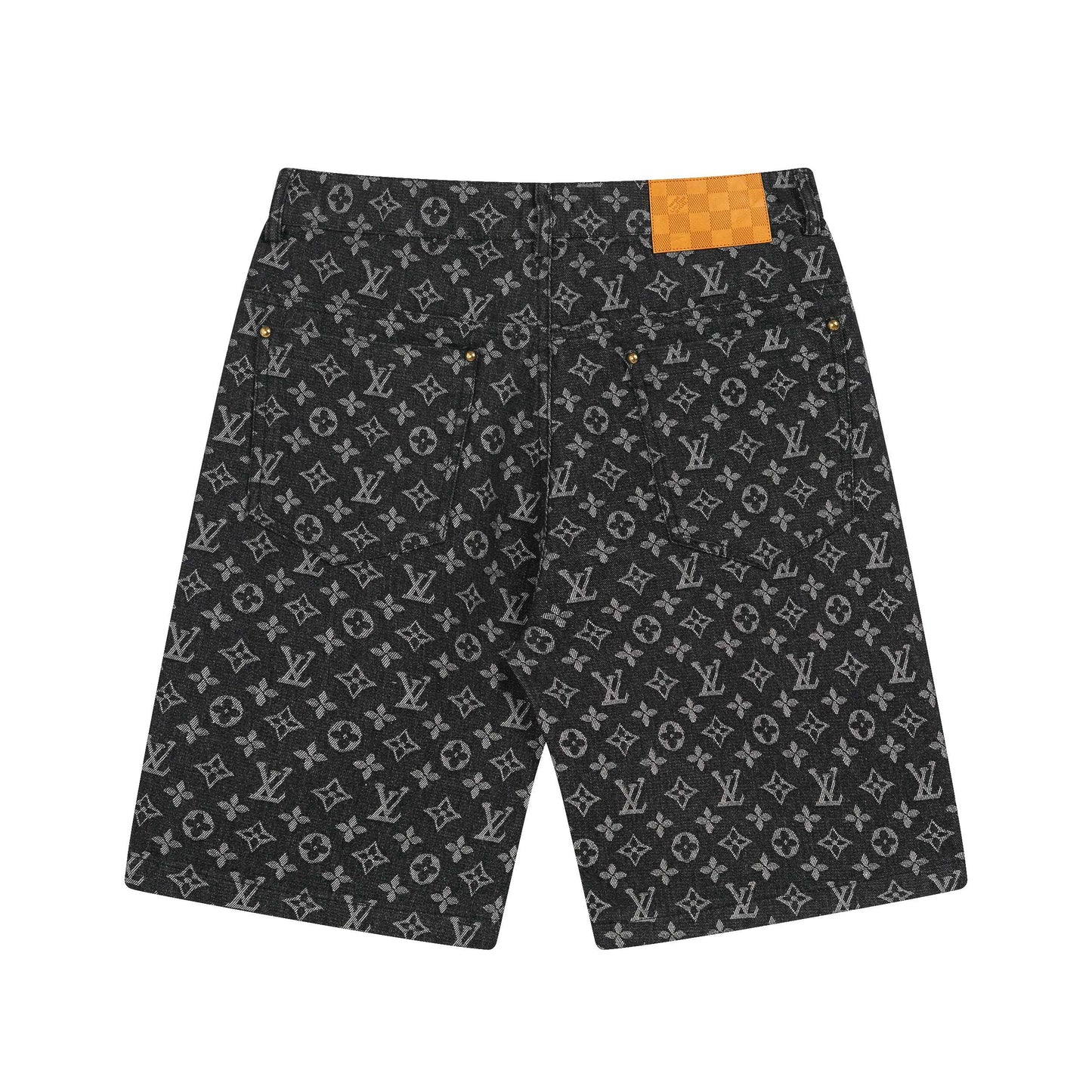 250604 New dark-patterned full-print jacquard denim shorts