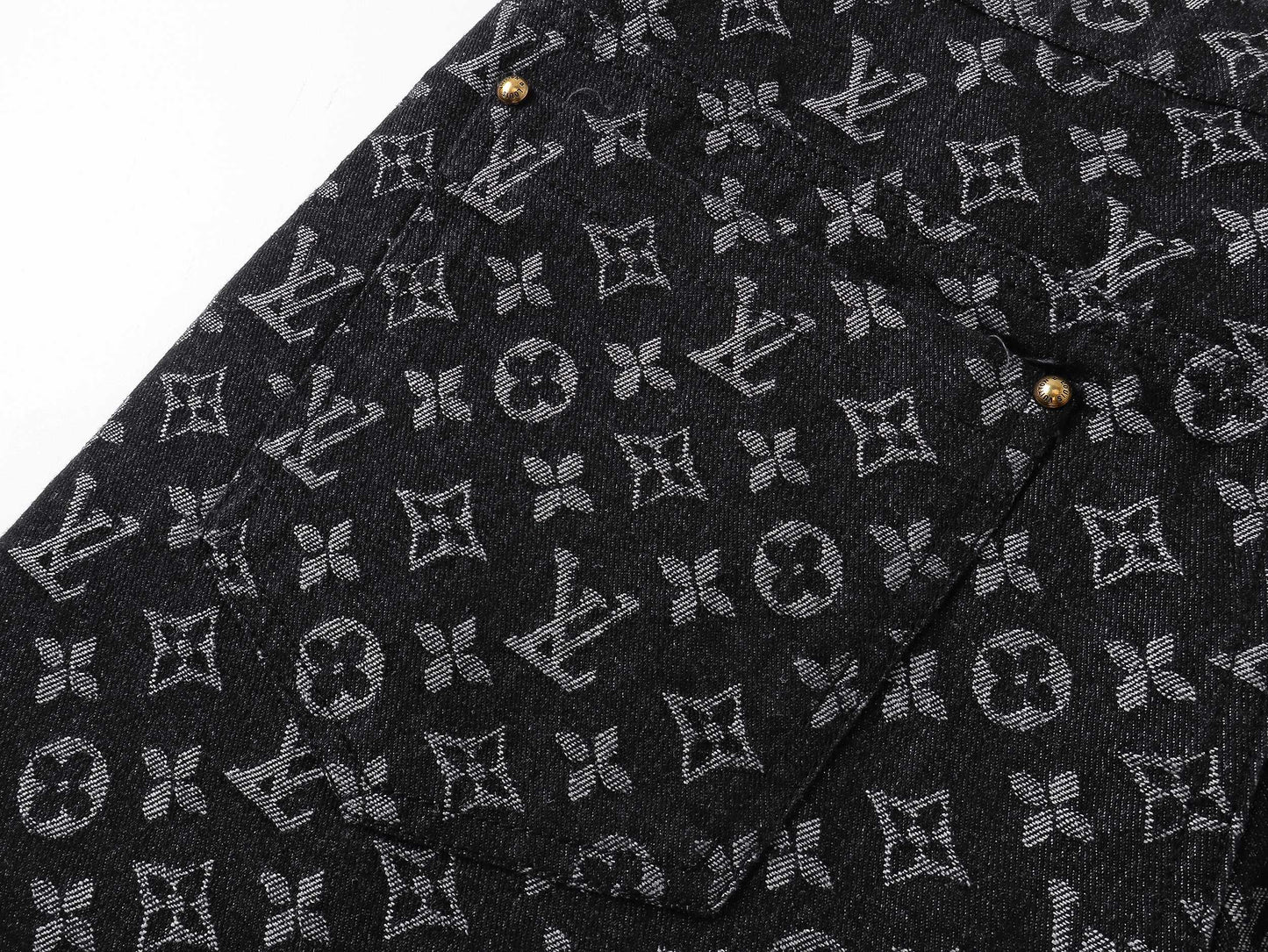 250604 New dark-patterned full-print jacquard denim shorts