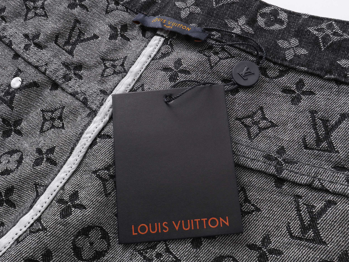 250604 New dark-patterned full-print jacquard denim shorts