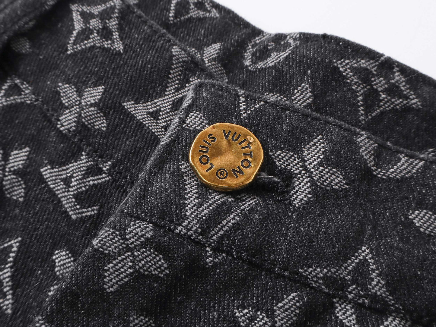 250604 New dark-patterned full-print jacquard denim shorts