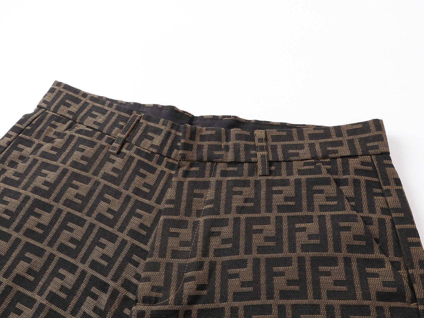 250604 New dark-patterned full-print jacquard linen shorts