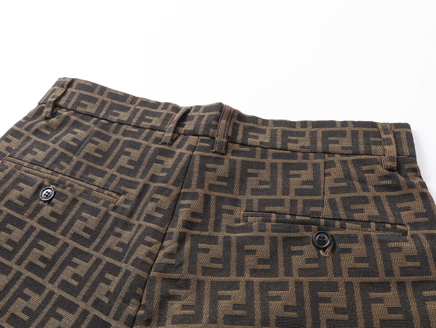 250604 New dark-patterned full-print jacquard linen shorts