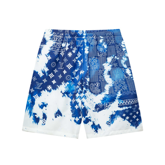 250604 New navy blue full-print quick-drying shorts