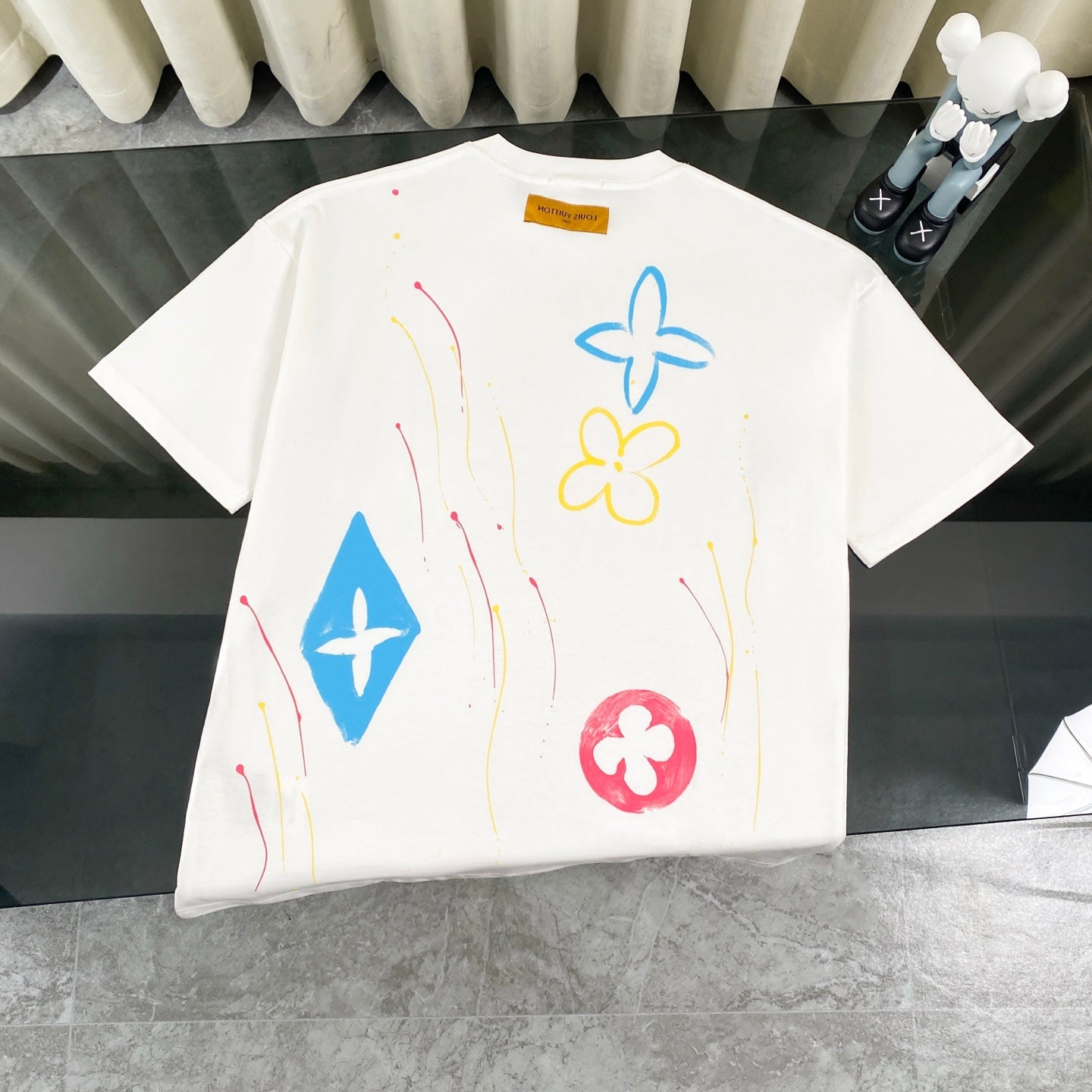 250604 New dopamine color graffiti print T-shirt