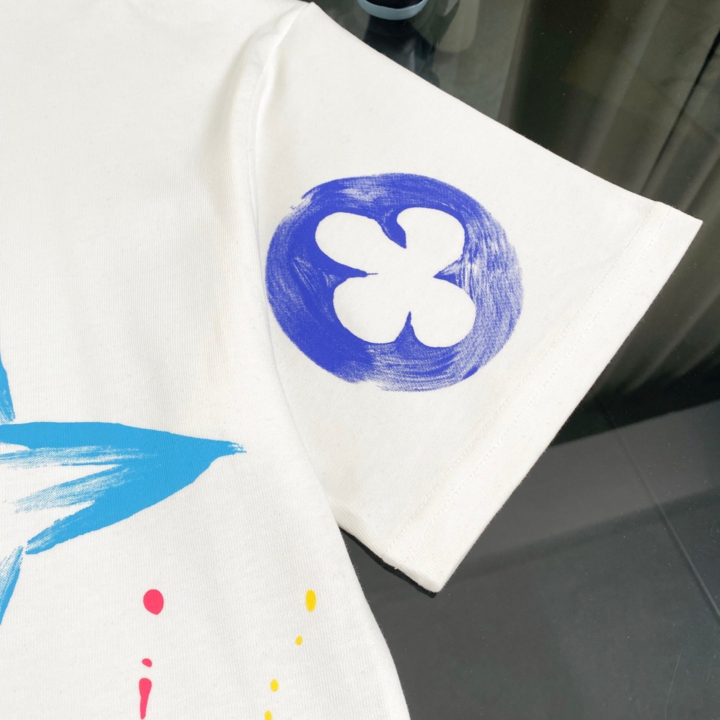 250604 New dopamine color graffiti print T-shirt
