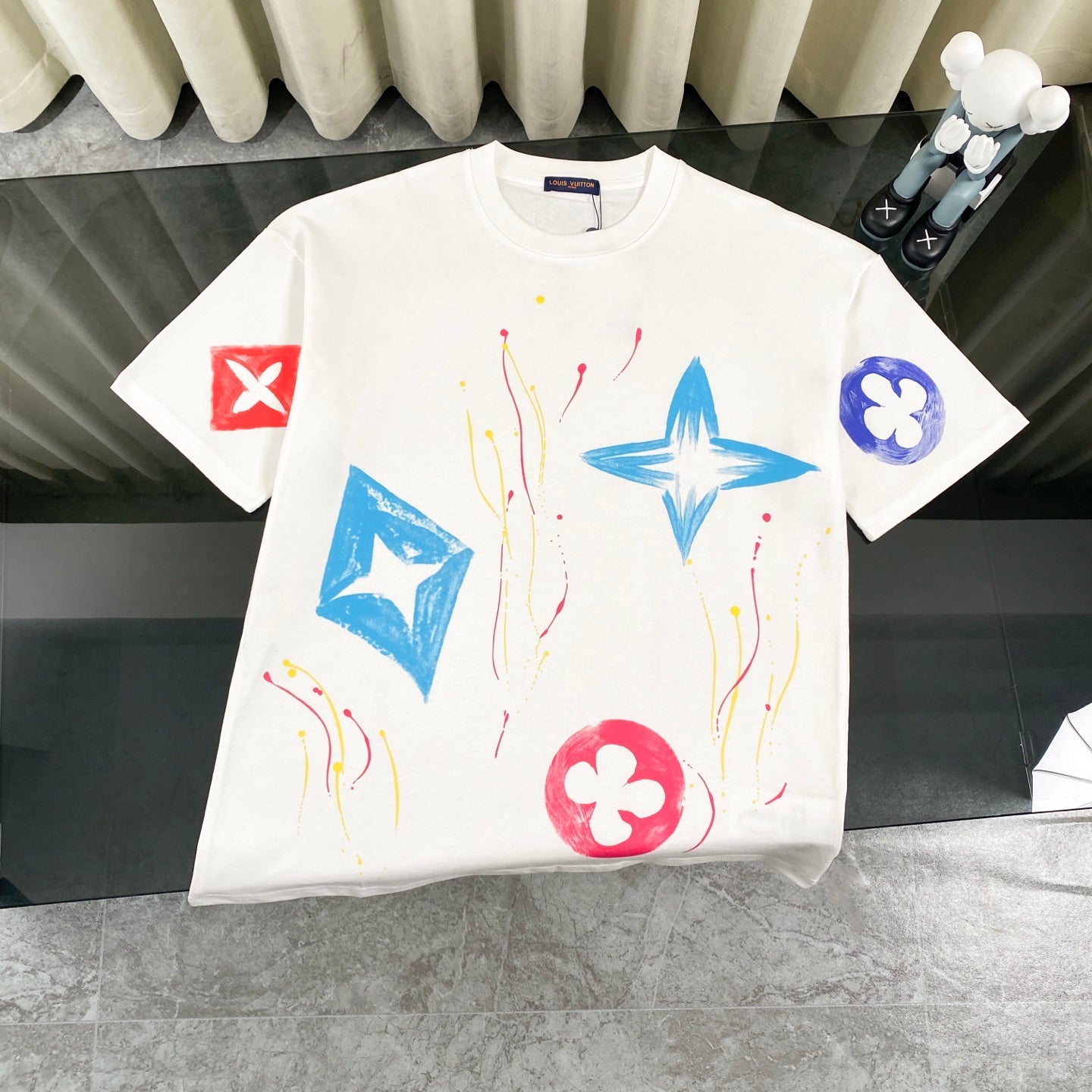 250604 New dopamine color graffiti print T-shirt