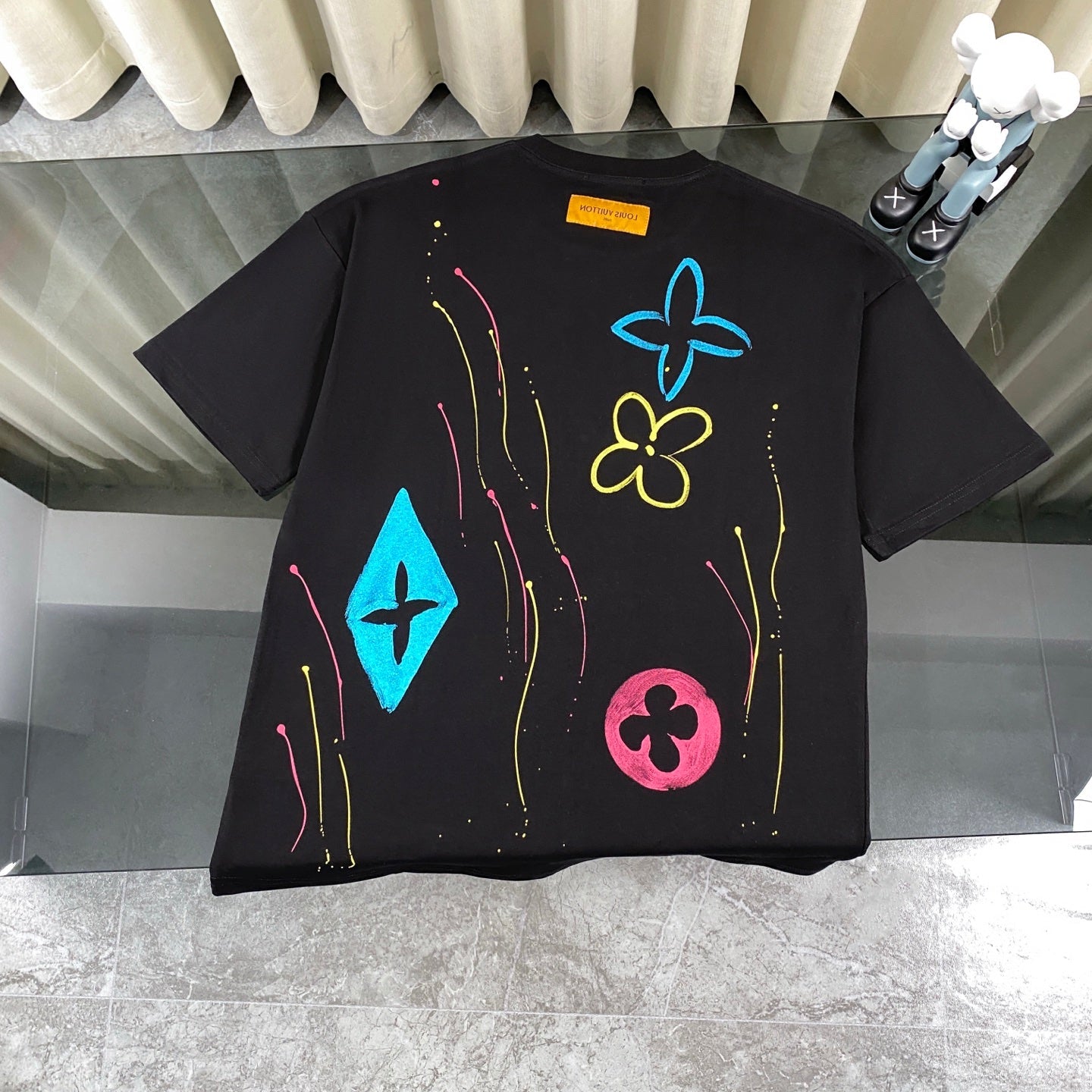250604 New dopamine color graffiti print T-shirt
