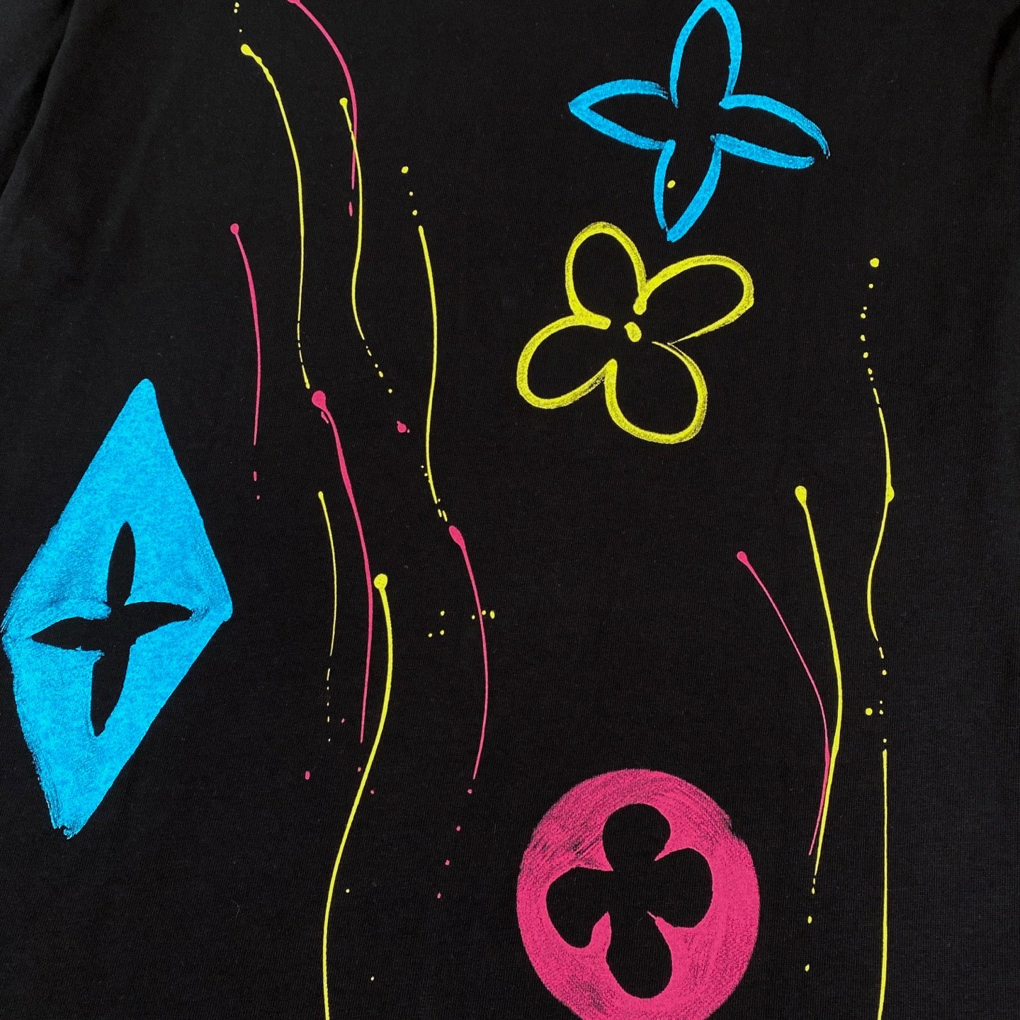 250604 New dopamine color graffiti print T-shirt