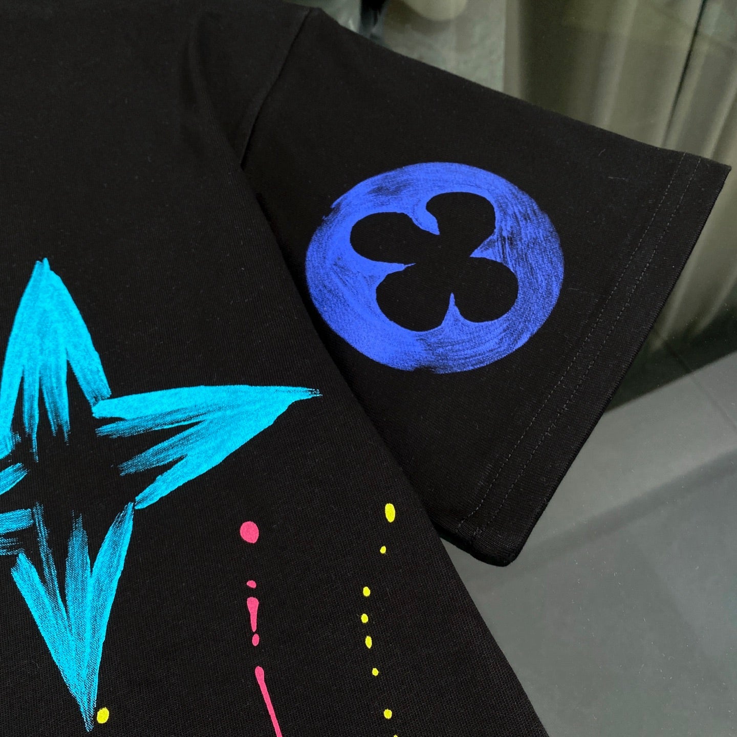 250604 New dopamine color graffiti print T-shirt