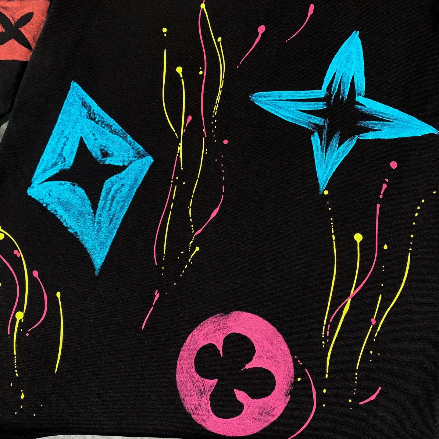 250604 New dopamine color graffiti print T-shirt
